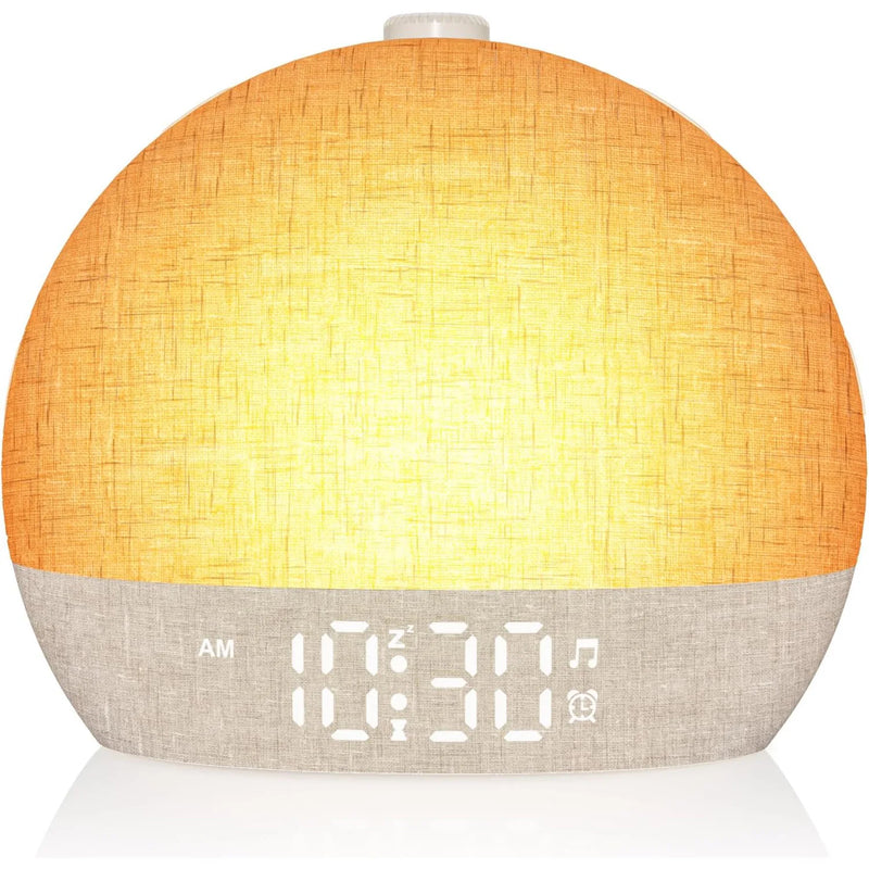 Soléveil Aurore — Réveil simulateur d'aube, habillage aspect tissu