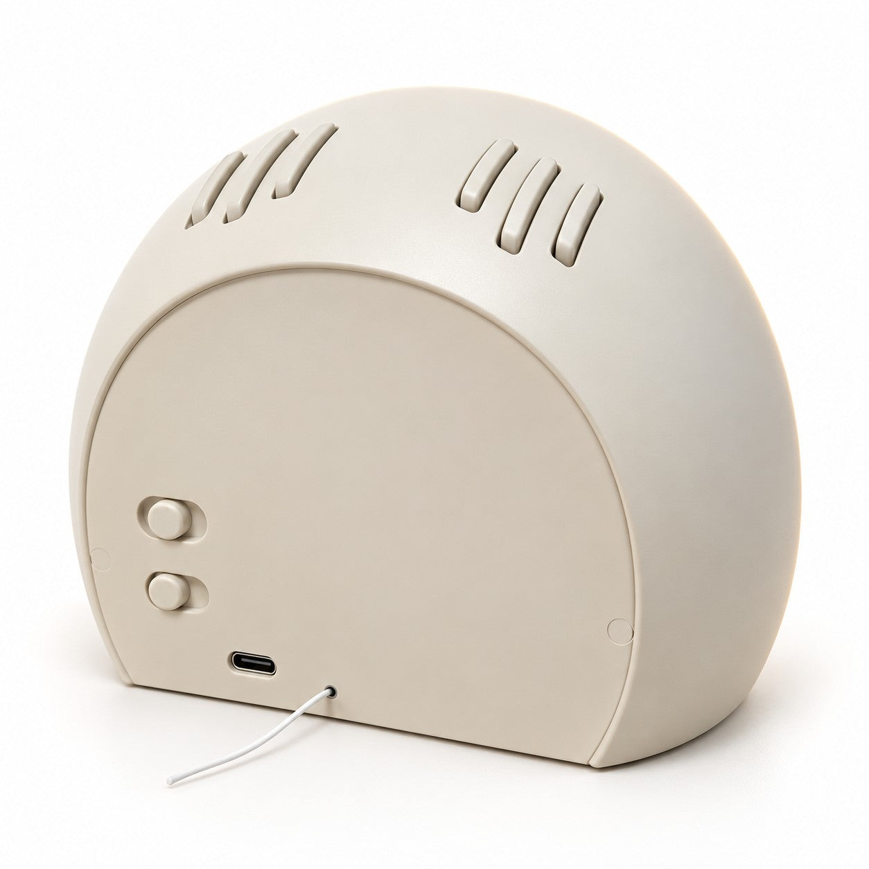 Le dos de l’Aurore : six touches sur le dessus, deux boutons d’alarme et une prise USB-C
